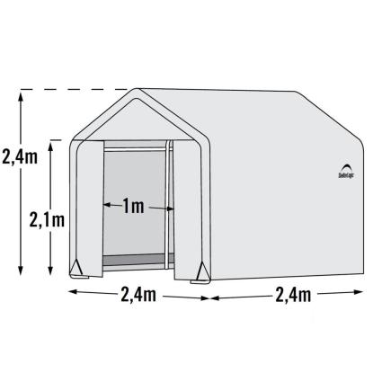 ShelterLogic drivhus, hvid - 5,76 m²