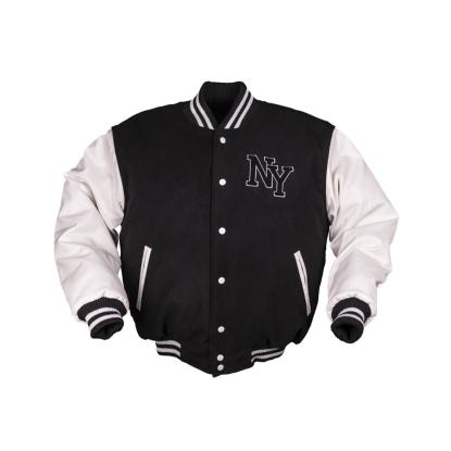 Mil-Tec NY baseballjakke, sort/hvid