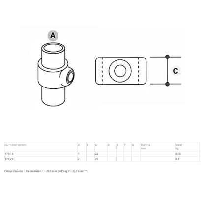 Clarrods Clamps CL179 låsekrave, sort