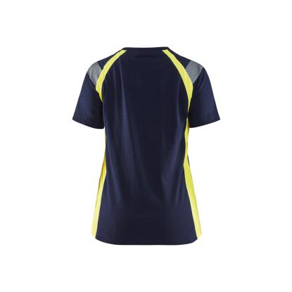 Blåkläder 3402 dame t-shirt, marineblå/hi-vis gul