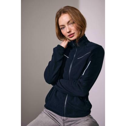 ID 0793 Zip-n-Mix mikrofleece cardigan med refleks, dame, navy