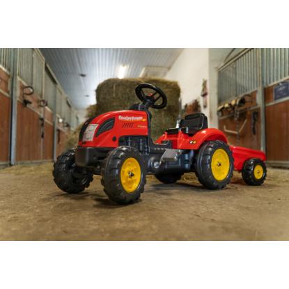 FALK Country farmer traktor med trailer, 53 x 123 x 42 cm, rød