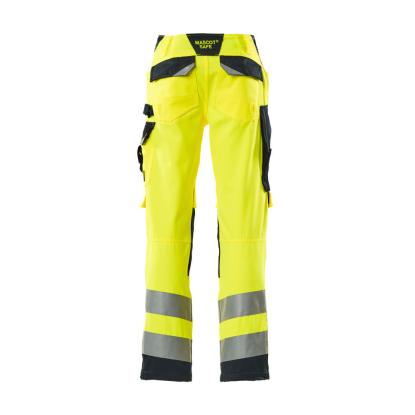 MASCOT SAFE SUPREME Kendal arbejdsbukser med knælommer, hi-vis gul/mørk marine