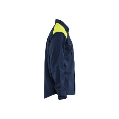 Blåkläder 3238 flammehæmmende skjorte inherent, marineblå/hi-vis gul