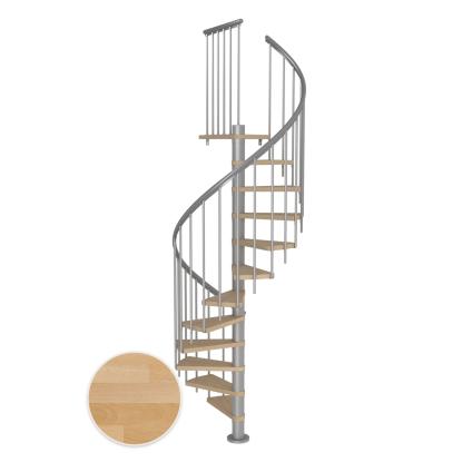DOLLE Montreal CLASSIC 3 spindeltrappe, Ø120 cm, pearl grey/olieret bøg