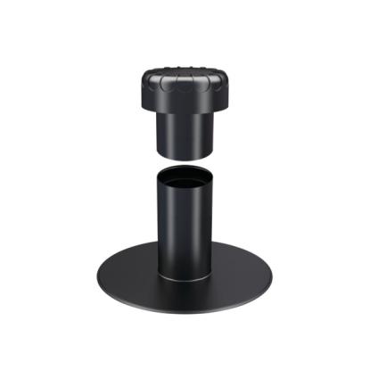 Tacodan 1-delt tag- og udsugningsventilation til flade tag, kan forlænges ubegrænset, plast, sort, Ø110 mm (DN100 mm)