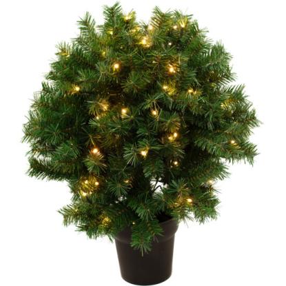 NORDIC WINTER kugleformet kunstigt juletræ i potte med 120 LED lys, 230V, 70 cm