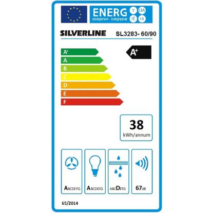 Silverline SL3283 Mensa væghængt emhætte, rustfri/sort, 60/90 cm