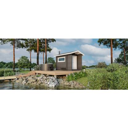 Luoman Lillevilla Riekko udendørs sauna med terrasse - 5,9 m²