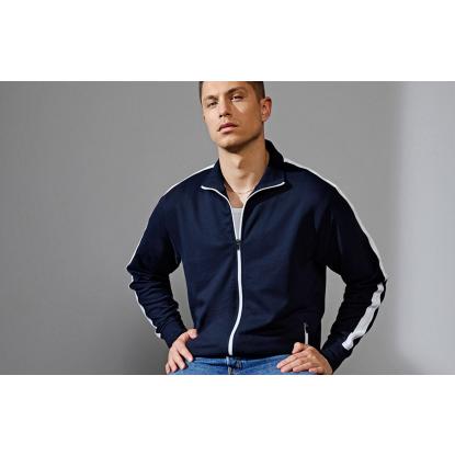 ID 0626 sweat cardigan med kontrast, navy