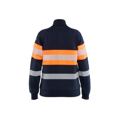 Blåkläder 3472 dame multinorm sweatshirt full zip inherent, marineblå/hi-vis orange