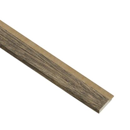 I-Wood afslutningsliste til akustikpanel, sort olieret, brun filt og lys kerne, egefiner, 16 x 42 mm