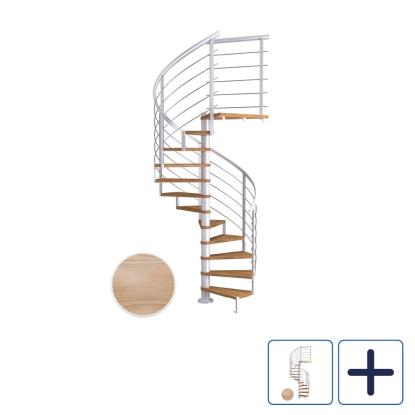 DOLLE Montreal DESIGN spindeltrappe, Ø140 cm, hvid/egetræsfiner