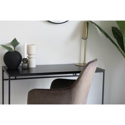 Skrivebord med sort ramme og sort bordplade 100x45x75 cm
