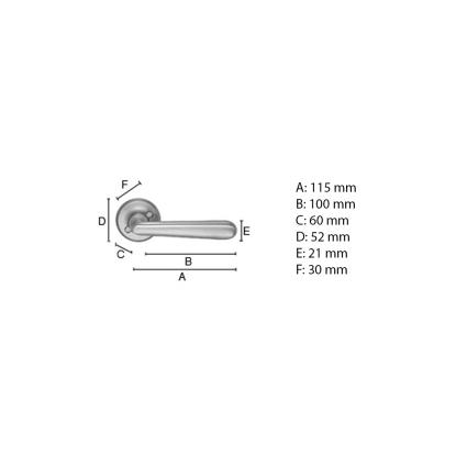 Beslagsboden dørgreb med roset, udendørs, 115 mm, mat sort