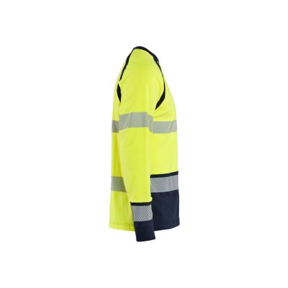 Blåkläder 3436 multinorm t-shirt lang ærme inherent, hi-vis gul/marineblå
