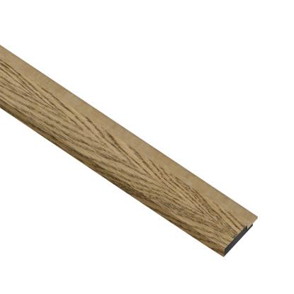I-Wood afslutningsliste til akustikpanel, mørkebrun olieret, brun filt og sort kerne, egefiner, 17 x 42 mm