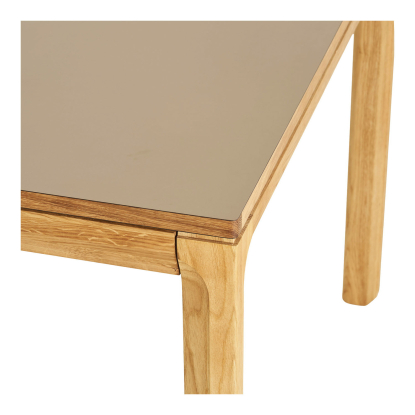 Bowen spisebord med to tillægsplader, eg/egefiner, mørk sand, 100 x 220-320 cm