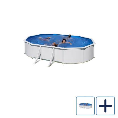 Summer Fun Supreme poolsæt med stålvægge, inkl. sandfilteranlæg og stige, hvid
