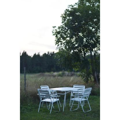Varax Retro cafébord, sammenklappelig, buet, hvid - 74 x 120 cm