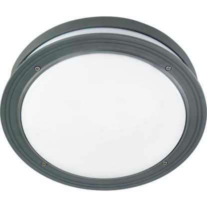 SG Armaturen Piano 2000 LED væglampe, Ø34 cm, IP65, grafitgrå