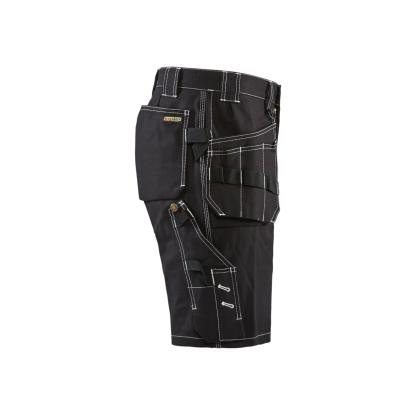 Blåkläder 1534 håndværker shorts med synlige syninger, sort