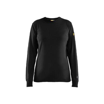 Blåkläder 3467 dame flammehæmmende t-shirt lang ærme, sort