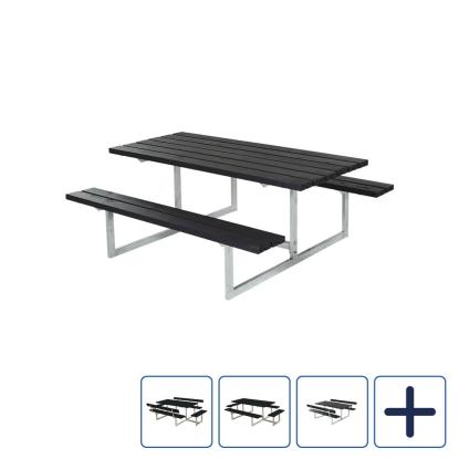 PLUS Basic bord/bænkesæt, sort/nåletræ