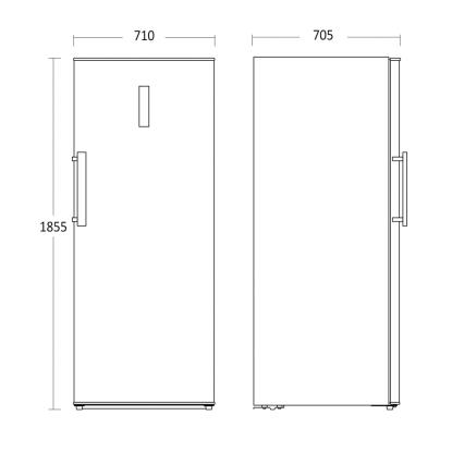 Scandomestic SFS 381 BX fritstående fryseskab, 380 liter