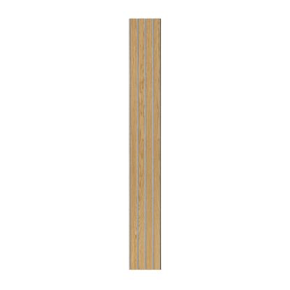 I-Wood Basic 4-lamel akustikpanel, klar olieret, grå filt og sort kerne, egefiner, 17 x 300 mm 