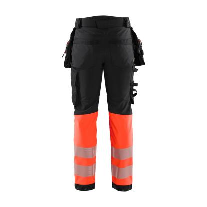 Blåkläder 1821 high vis softshell buks, sort/hi-vis rød