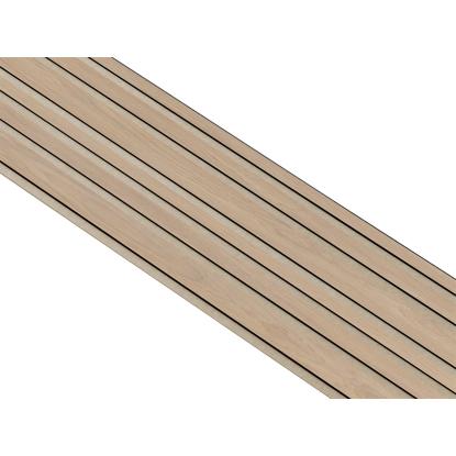 I-Wood Medio+ Mixed akustikpanel, ubehandlet natur, beige filt og sort kerne, egefiner, 17 x 300 mm