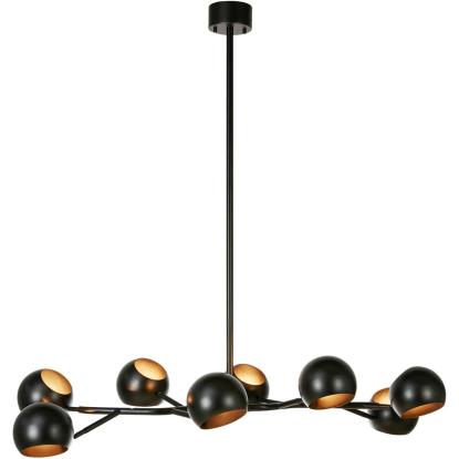 Markslöjd Edgar lysekrone med 8 lys, 55 x 113 cm, sort