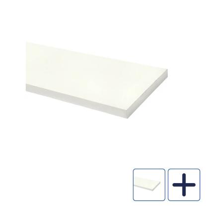 Wallmann hylde, hvid melamin, 22 mm
