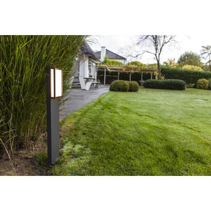 LUTEC QUBO udendørs LED bedlampe, 1 lyskilde, H75 cm, IP54, mørk grå