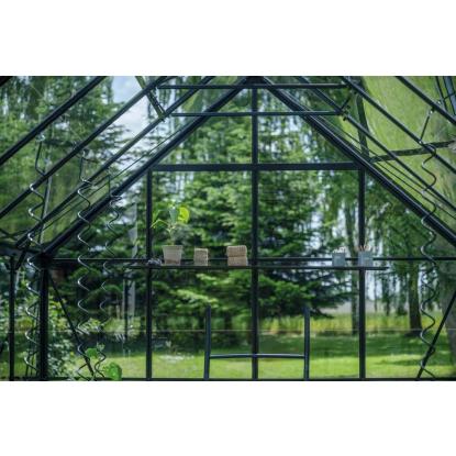 Halls Icon 8 drivhus 9,7 m², sort, 3 mm glas