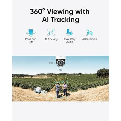 eufy S330 4G LTE sikkerhedskamera med 360° dreje-, vippe- og zoomfunktion, 4K, solcelledrevet