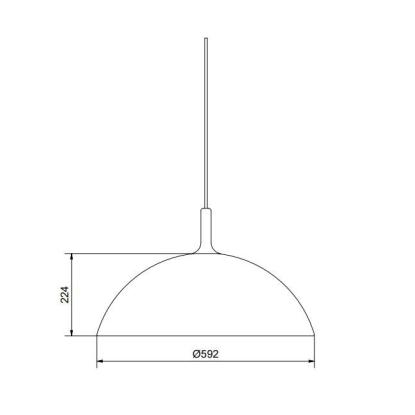 Herstal Bowl pendel, Ø59,2 cm, E27, mat sort