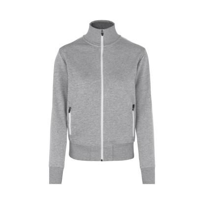 ID 0627 sweat cardigan med kontrast, dame, grå melange