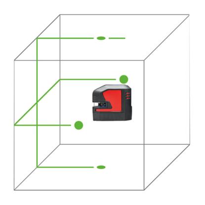Leica Lino L2P5G linje og prik laser, vandret og lodret laser
