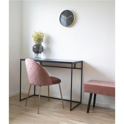 Skrivebord med sort ramme og sort bordplade 100x45x75 cm