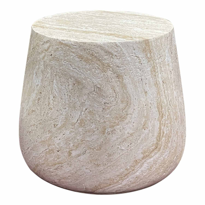 Bonn hjørnebord med rillet struktur, natur, Ø47,5 cm