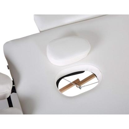 Massagebriks, foldbar, træ, hvid, 185 x 70 cm - 2 sektioner