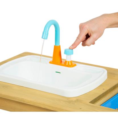 TP Toys picnicbænk med vask og vandhane, træ, 71 x 94 x 89 cm