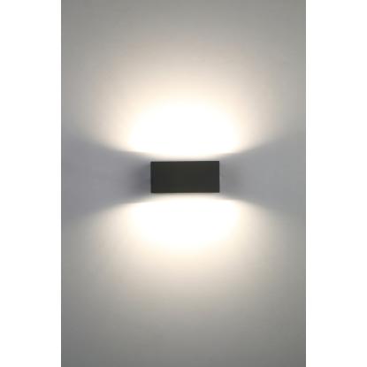 LUTEC GEMINI udendørs LED væglampe, up/down, H6,5 cm, IP54, 3000K, mørk grå