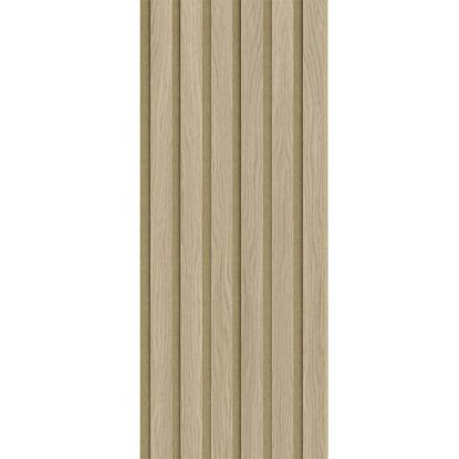 I-Wood Medio+ Original akustikpanel, ubehandlet natur, brun filt og lys kerne, egefiner, 16 x 300 mm