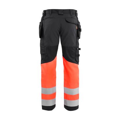 Blåkläder 1558 high vis buks med stretch, sort/hi-vis rød
