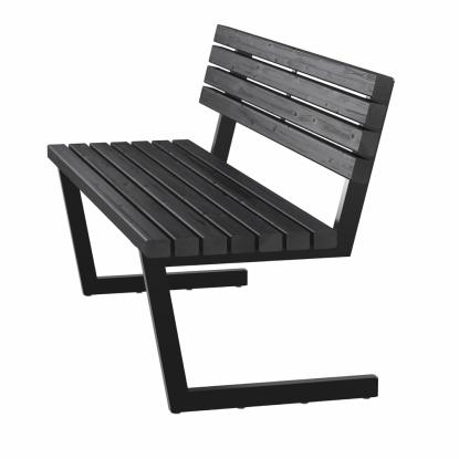 PLUS Relax bænk, sort, 150 cm