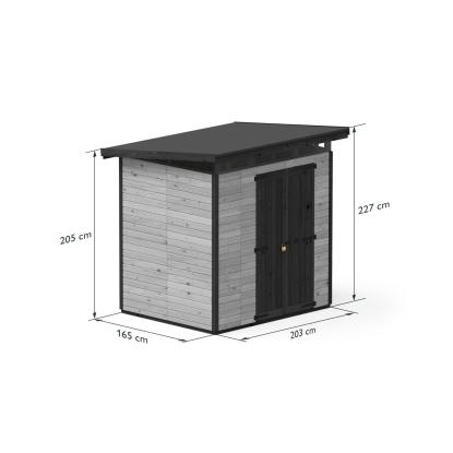Upyard Strongbox redskabsrum L, grå/sort - 2,95 m²