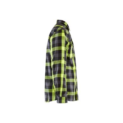 Blåkläder 3299 flannelskjorte, sort/hi-vis gul